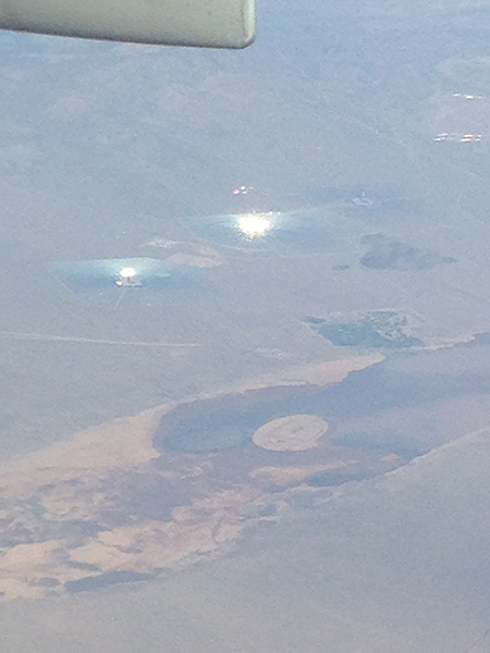 View from airplane over the Mojave Desert.