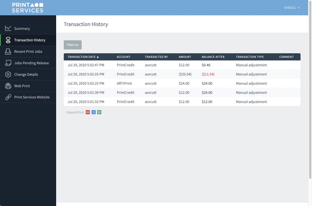 Customer Portal Overview – Print Services