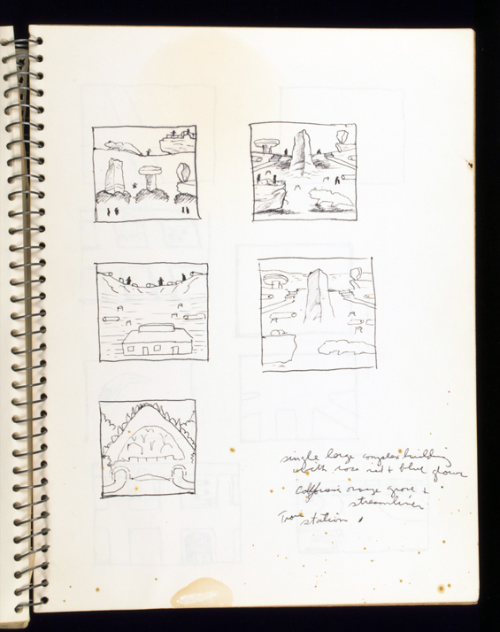 Page in Brown's 1972 sketchbook.