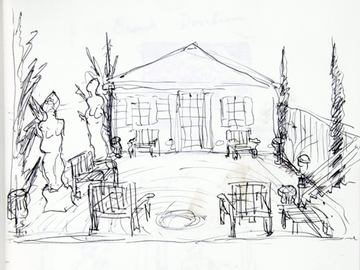 Brown's sketch for the garden at 1926 N. Halsted St. From his 1993-1997 sketchbook.