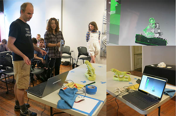 Tom Burtonwood's Digital Projects class make 3-d scans of objects in the collection, to use in original works of art.