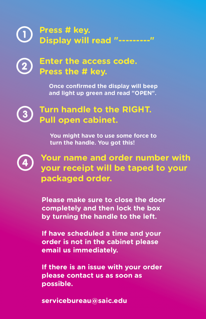 Lock Box Instructions SAIC Service Bureau