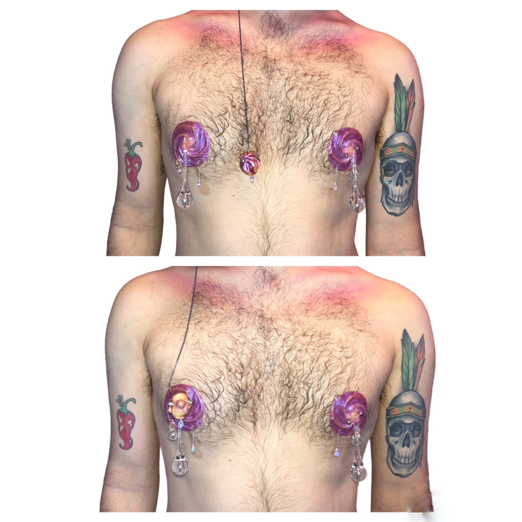 Nicky Lace - Purple Nurple Pasties & Nipple Duster Set