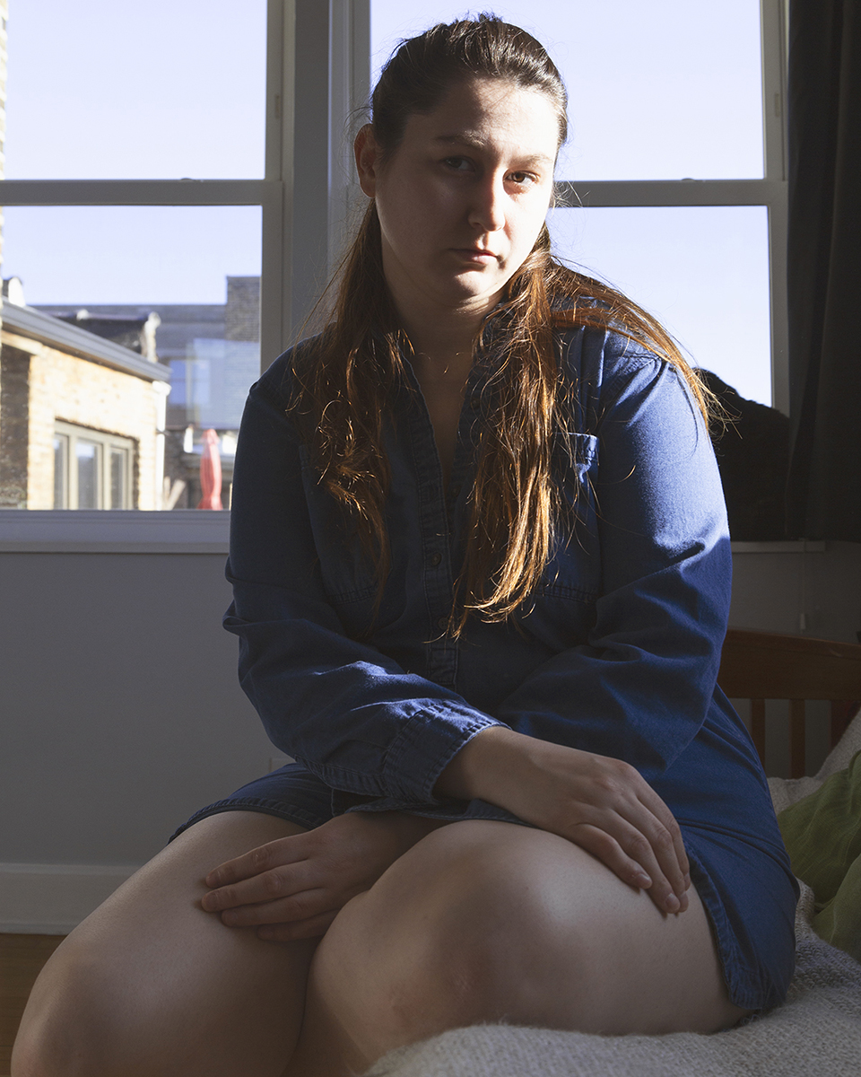 Stephanie Schwiederek - Self Portrait Sitting on the Futon