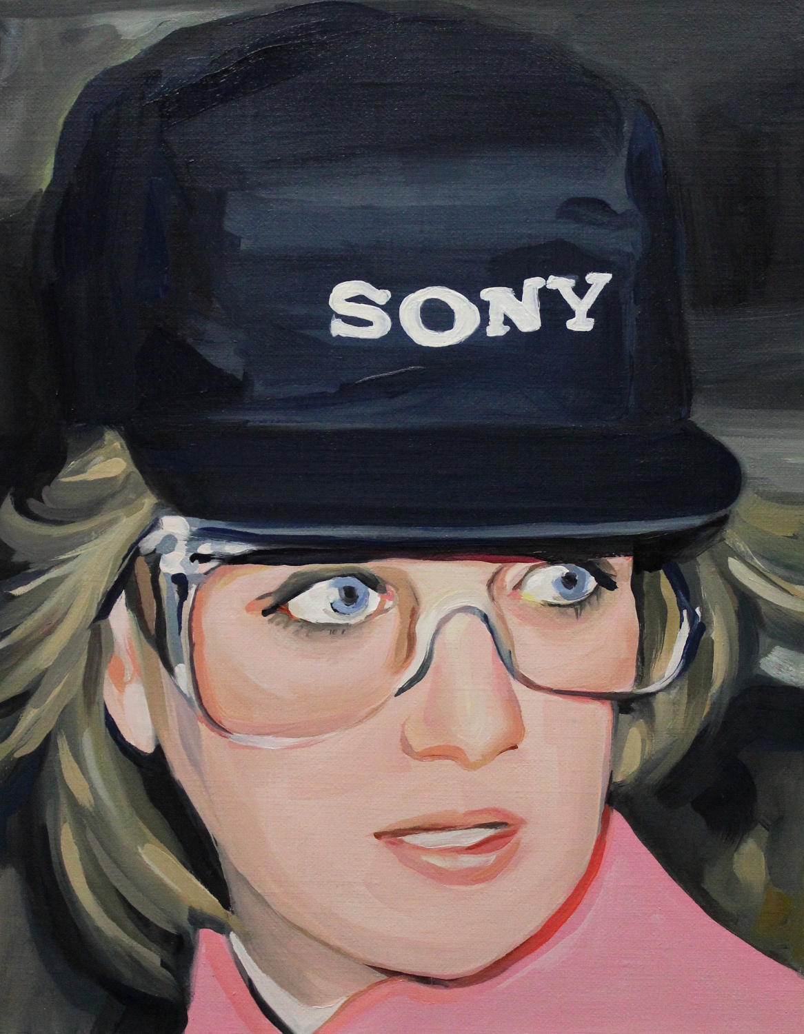 Laura Collins - Princess Diana Wearing Safety Glasses and a Sony Hat